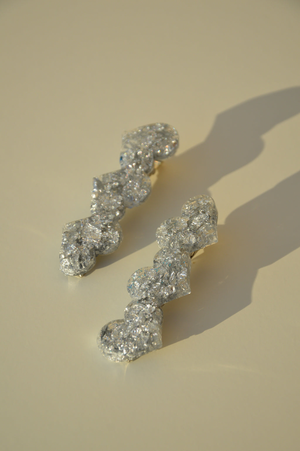 Barrettes PARIS cœur x2 argentées