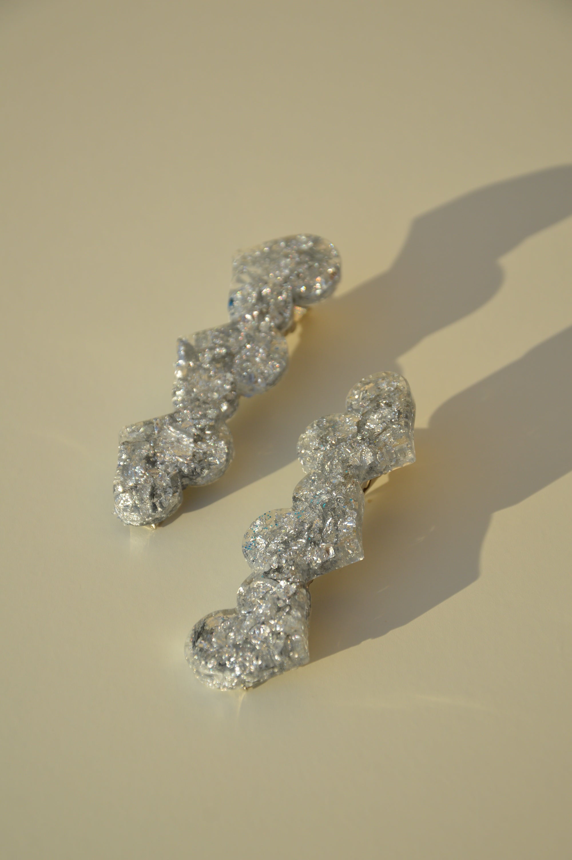 Barrettes PARIS cœur x2 argentées