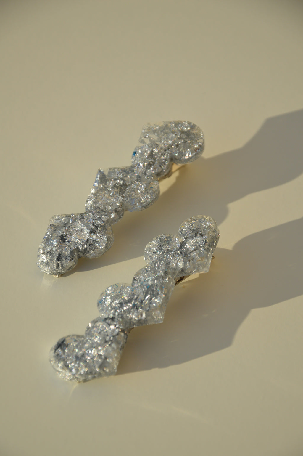 Barrettes PARIS cœur x2 argentées