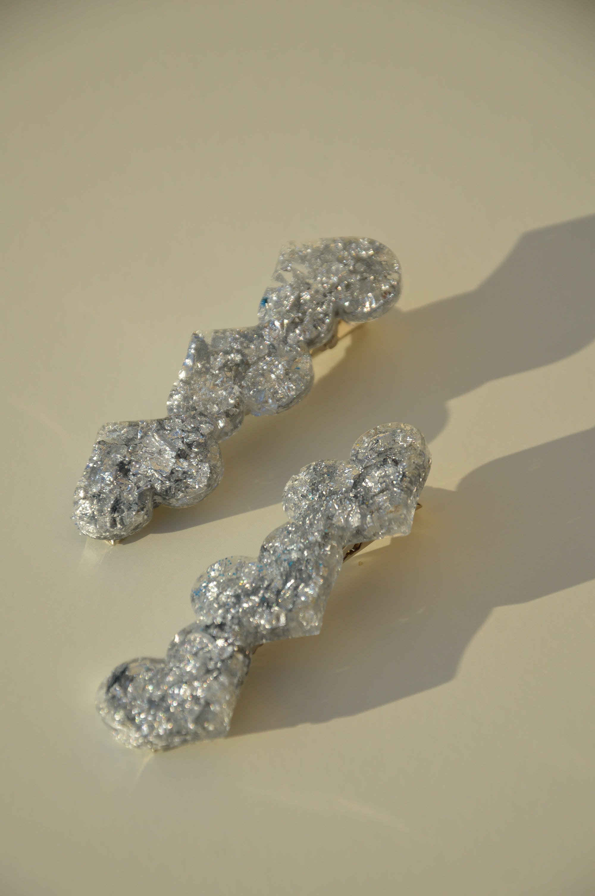 Barrettes PARIS cœur x2 argentées