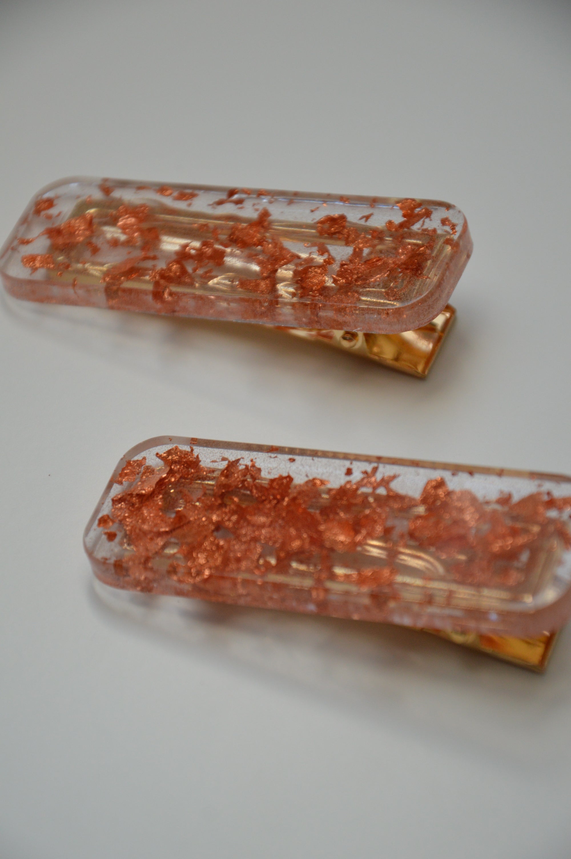Barettes PARIS x2 rose gold
